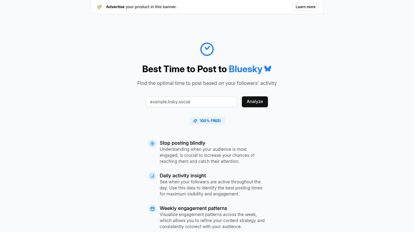 Best Time to Post to Bluesky Screenshot